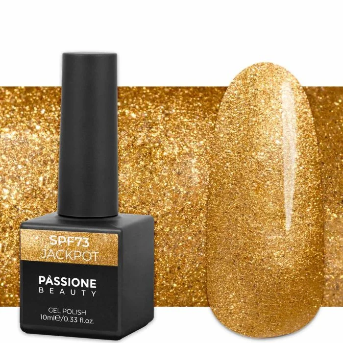 Gel Nail Polish GPF73 Jackpot  - GPF73 Jackpot gel polish, bright gold