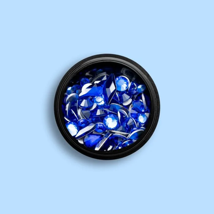 Blue Gems Mix - Mix de strass pour nail art - couleur Bleu