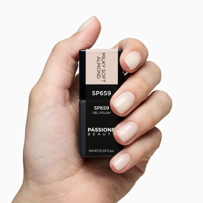 Gel Nail Polish SP659 Milky Soft Almond - Milky Almond Nude Gel Polish - detail 2