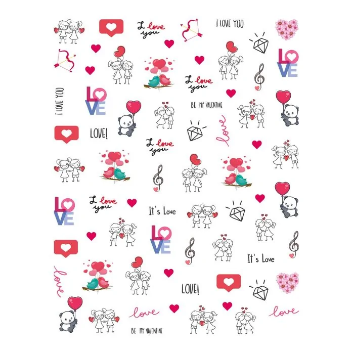 Valentine - Nail Stickers - Pegatinas para uñas con motivos de San Valentín - detalle 1