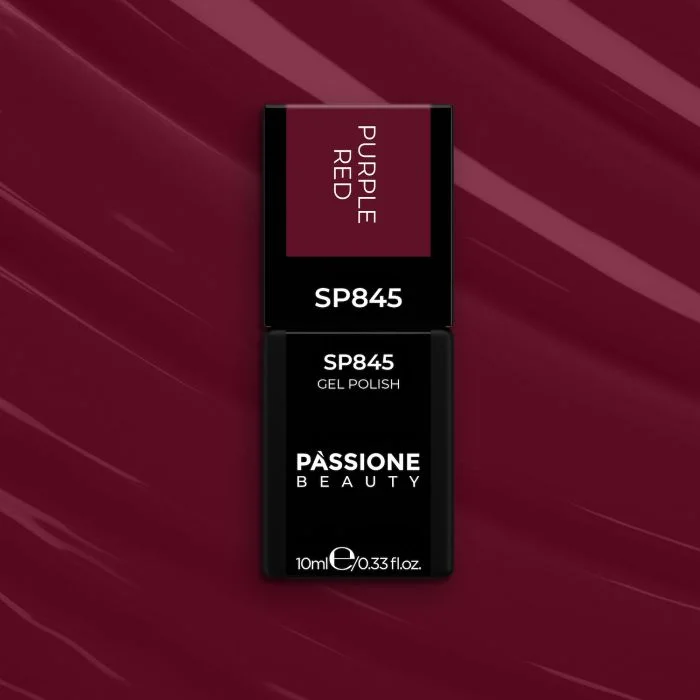 Smalto semipermanente SP845 Purple Red - Colore semipermanente rosso magenta scuro - dettaglio 2