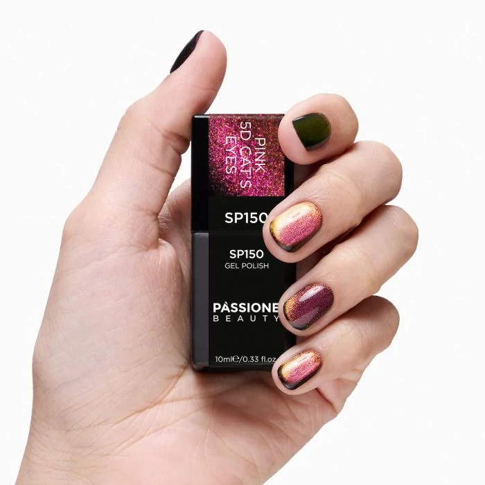 Gel Nail Polish SP150 Pink 5D Cat Eye - Coral Pink Gel Polish with Cat Eye Effect - detail 1