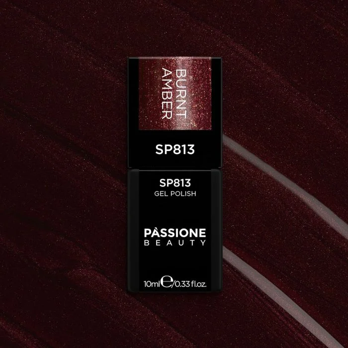 Vernis semi-permanent SP813 Burnt Amber - Vernis semi-permanent marron métallisé - détail 3