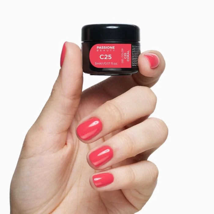 Gel Color C25 Coral - Gel colorato rosso corallo - dettaglio 2