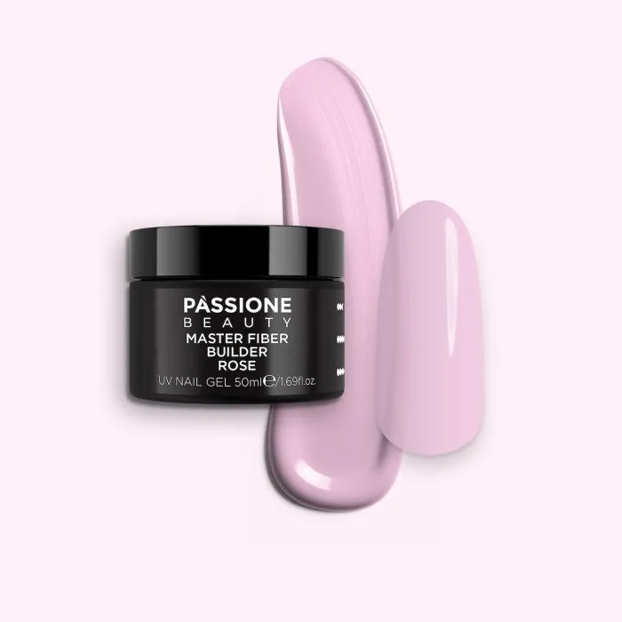 Master Fiber Builder Rose 50ml - Gel de construction auto-égalisant rose avec fibres de verre