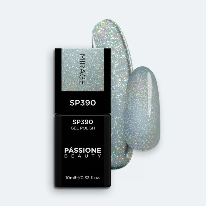 Gel Nail Polish GP390 Mirage  - Light Turquoise Cat Eye Gel Polish with rainbow effect