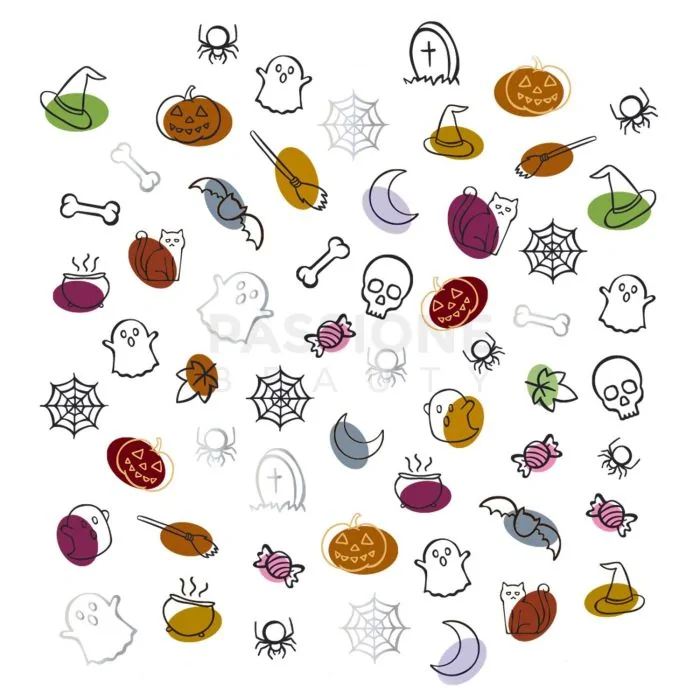 Creepy - Stickers - Colourful Halloween-themed nail art sticker - detail 1