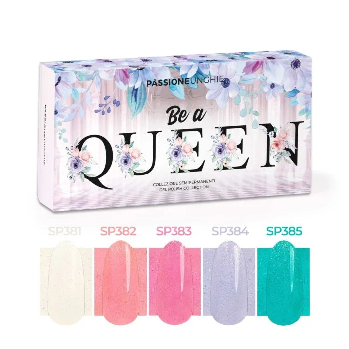 Be a Queen Kit - Collection of gel polishes with golden pearl effect