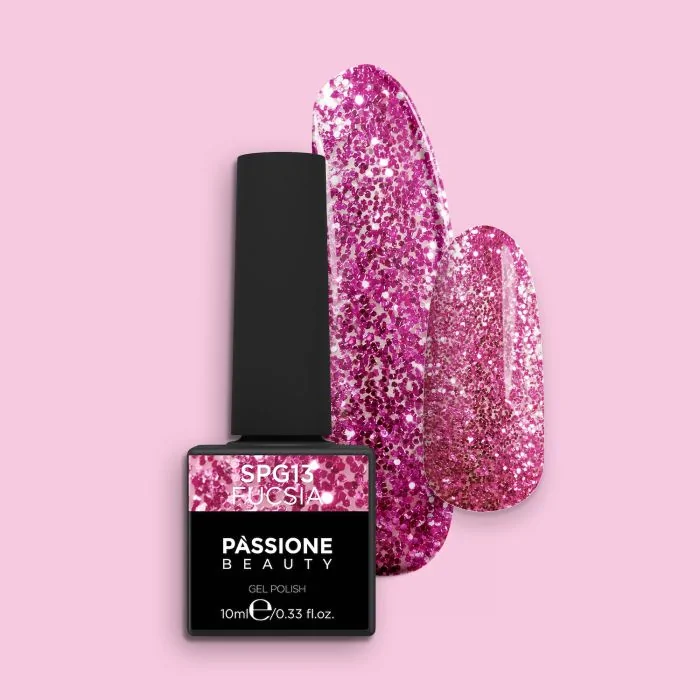 Esmalte Semipermanente EPG13 Fucsia - Esmalte semipermanente EPG13 Fucsia, fucsia con microbrillos