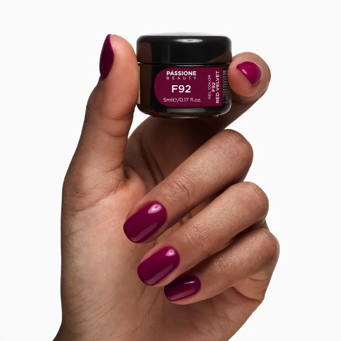 Gel Couleur F92 Red Velvet - Gel couleur auto-scellant bordeaux - détail 1