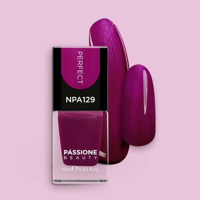 Esmalte NPA129 Perfect - Esmalte color violeta con micropurpurina fucsia