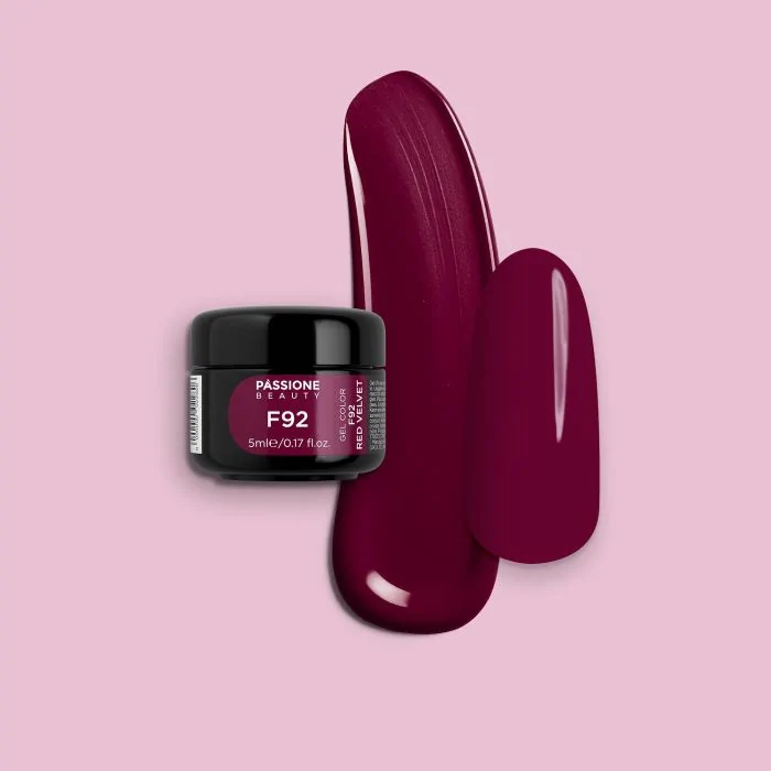 Gel Color F92 Red Velvet - Gel color burdeos autosellador