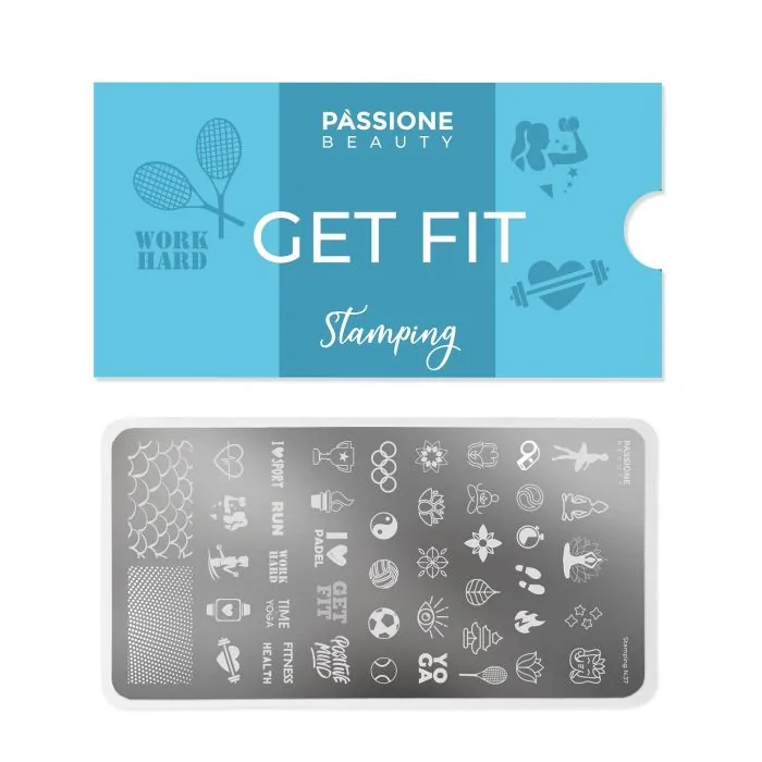Get Fit - Stamping Plate - Stamping plate with sporty nail decorations - detail 1