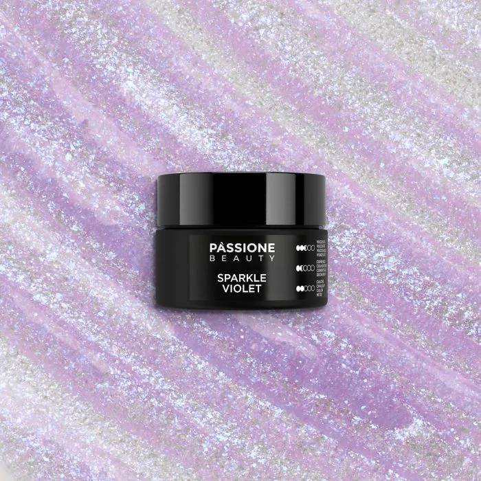 Sparkle Violet 15 ml - Builder gel autonivelante violeta con purpurina violeta y azul muy brillante - detalle 3
