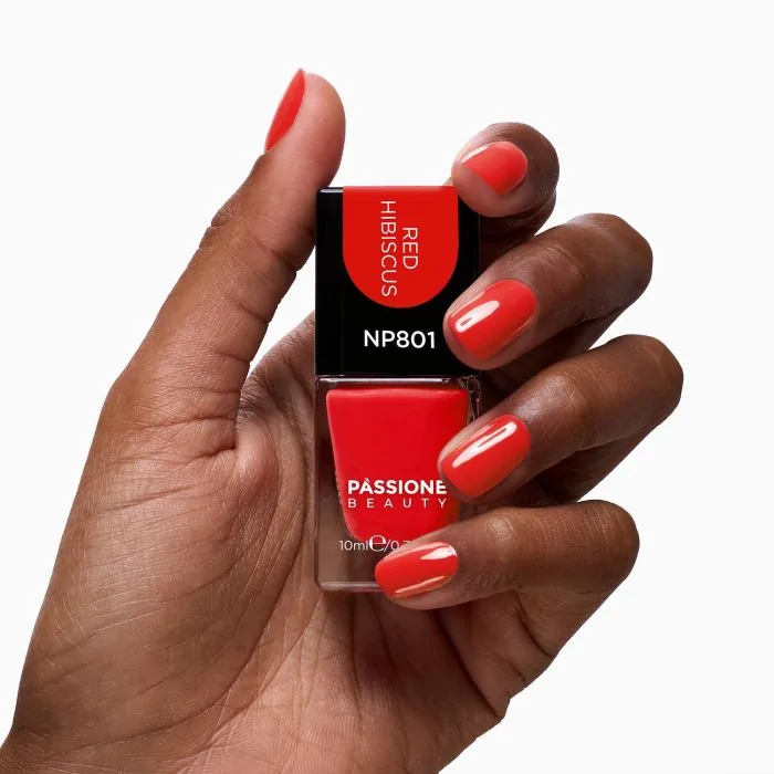 Vernis NP801 Red Hibiscus - Vernis rouge corail - détail 3