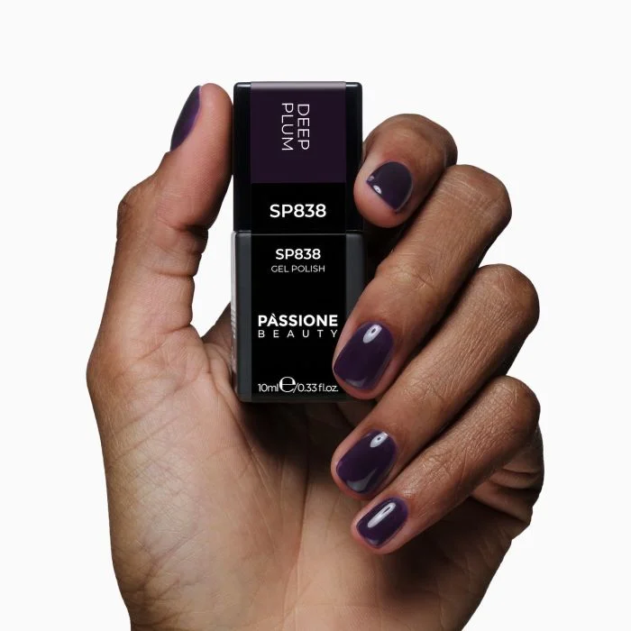 Smalto semipermanente SP838 Deep Plum - Colore semipermanente viola scurissimo - dettaglio 2