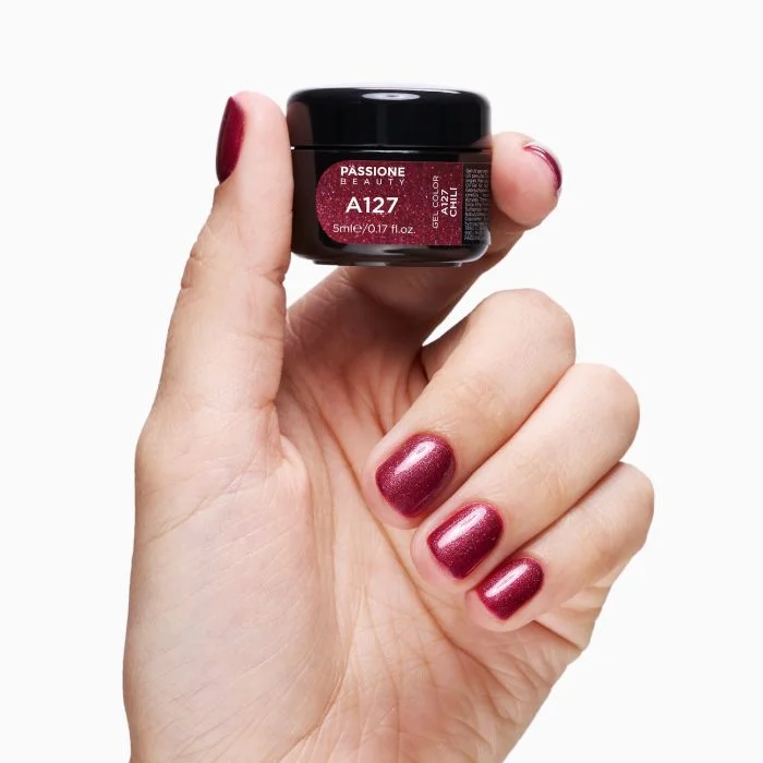 Gel colour A127 Chili - Deep red gel colour - detail 3