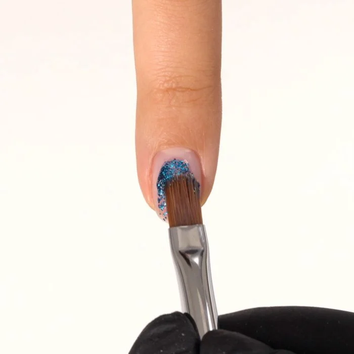 Applicazione di Gel Glitter G09 Blu Profondo
