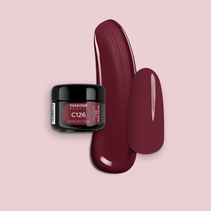 Gel Color C126 Red Pear - Gel color bordeaux tendente al marrone