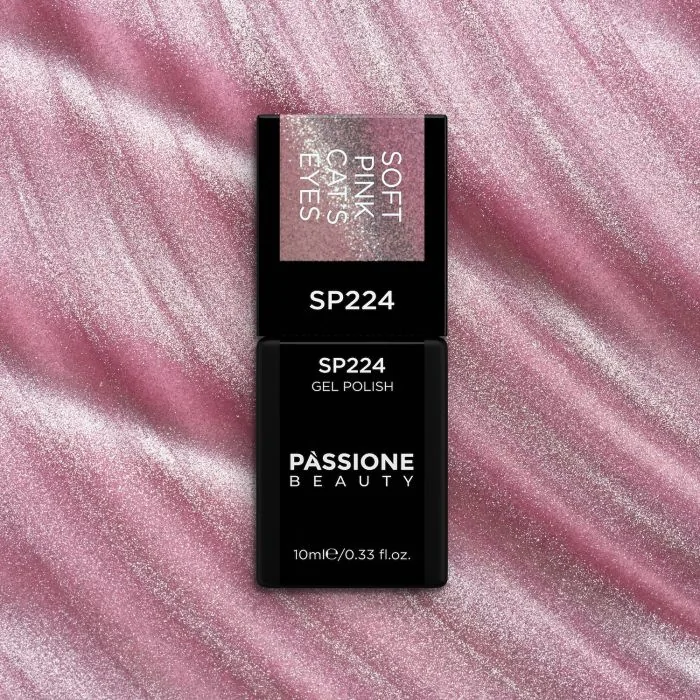 Gel Nail Polish SP224 Soft Pink Cat Eye - Pink Gel Polish with Cat Eye Effect - detail 3