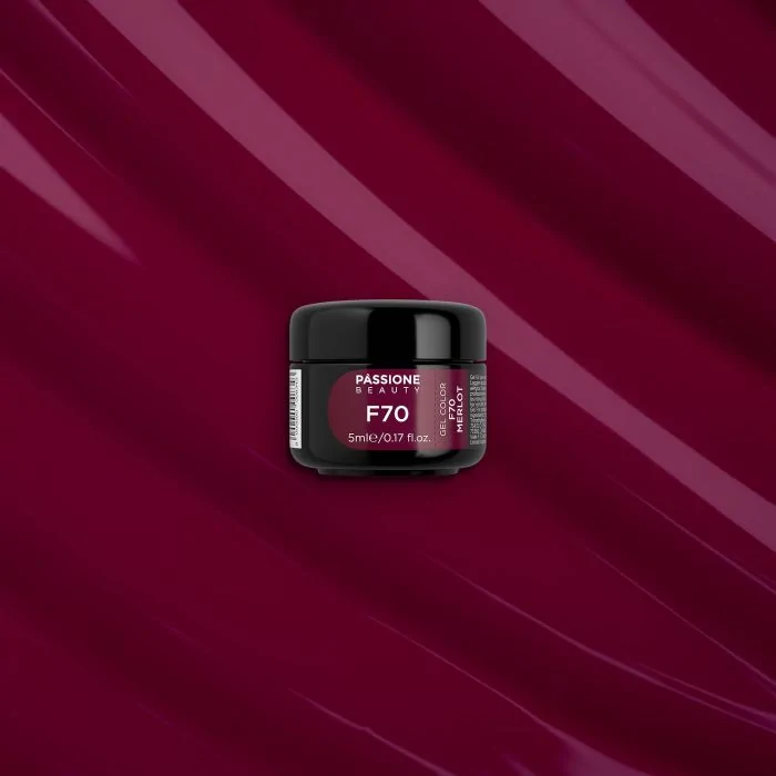 Gel Color F70 Merlot - Gel color burdeos autosellador - detalle 2
