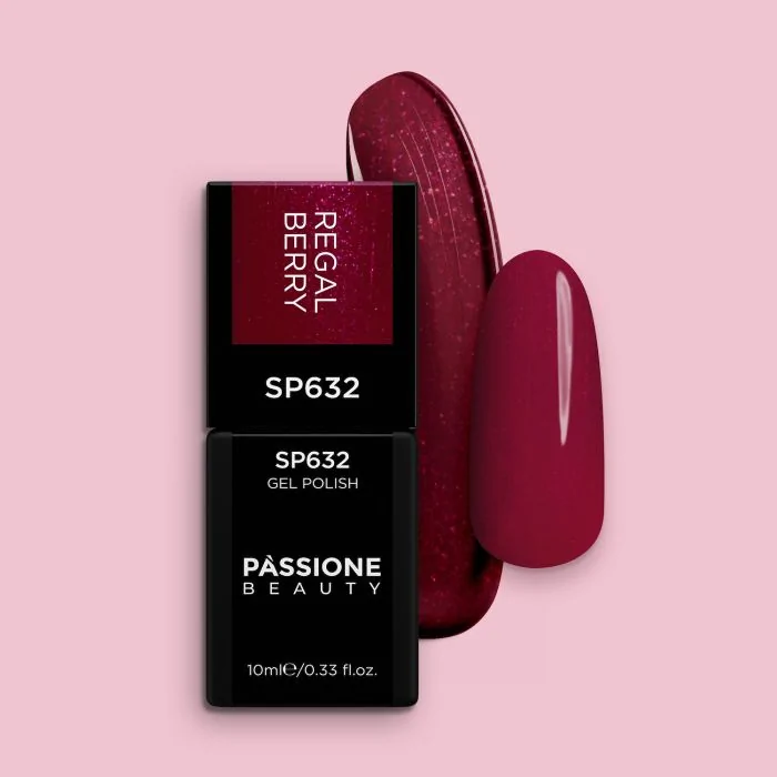 Gel Nail Polish SP632 Regal Berry - Metallic Burgundy Gel Polish