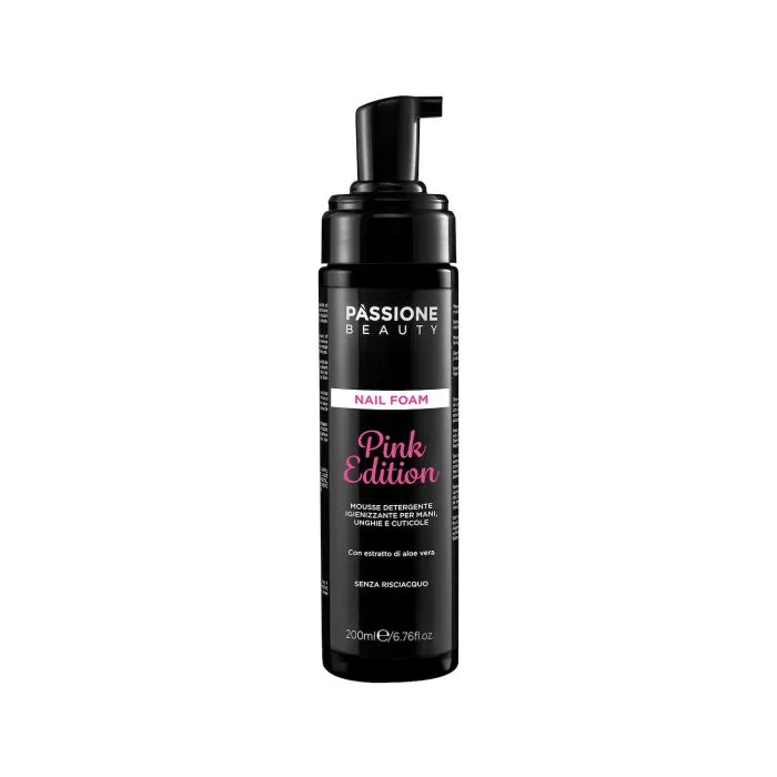 Nail Foam Mousse Detergente Igienizzante Rosa 200 ml - Mousse detergente igienizzante per mani, unghie e cuticole. Senza risciacquo 