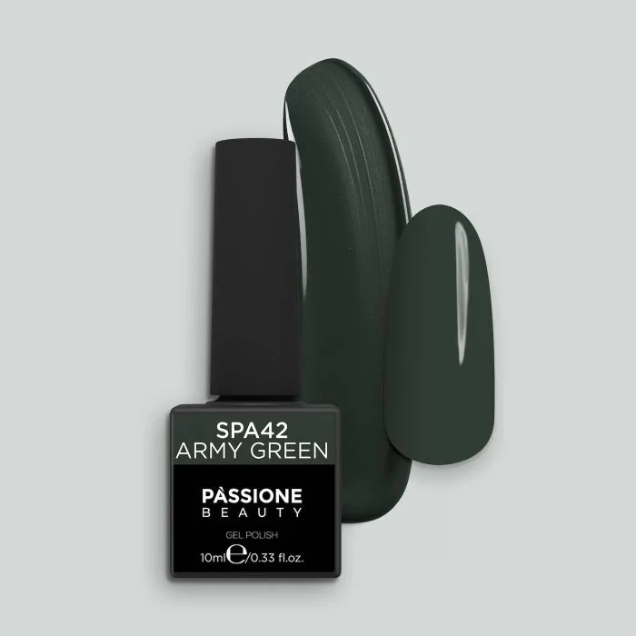Esmalte Semipermanente EPA42 Army Green - Esmalte semipermanente EPA42 Army Green, camuflaje verde grisáceo