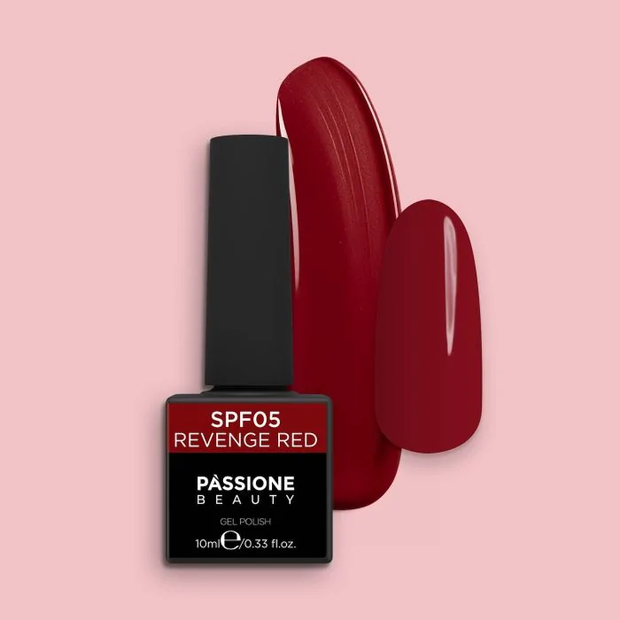 Esmalte Semipermanente EPF05 Revenge Red - Esmalte semipermanente EPF05 Revenge Red, rojo oscuro, intenso 