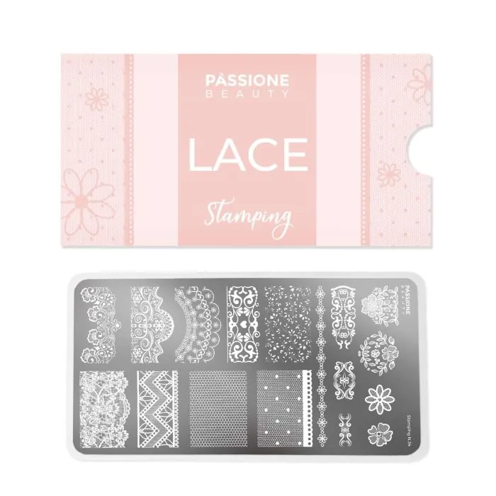 Lace – Stamping Plate - Stamping plate with lace patterns for nail decorations - detail 1