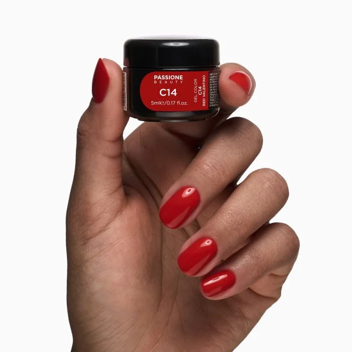 Gel Color C14 Valentino Red - Gel color rojo intenso - detalle 3