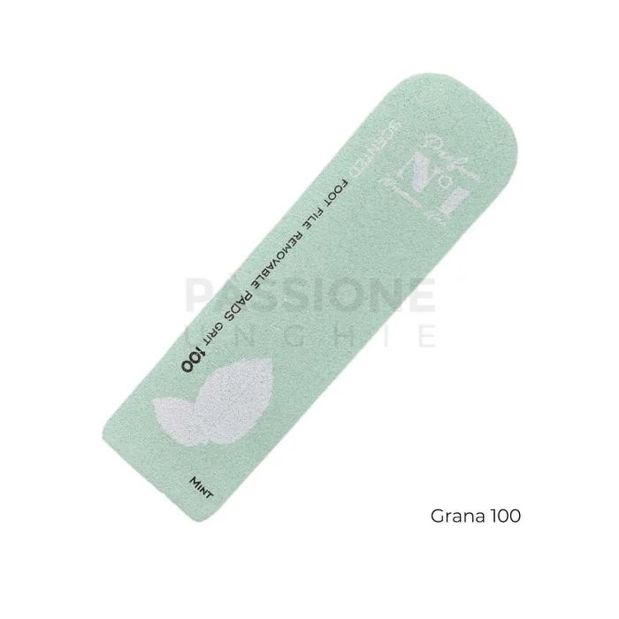 5 Recambios lima pedicura perfumada 180 - Hierbabuena - Confección de 5 limas adhesivas desechables, granulación 180, con aroma de Hierbabuena