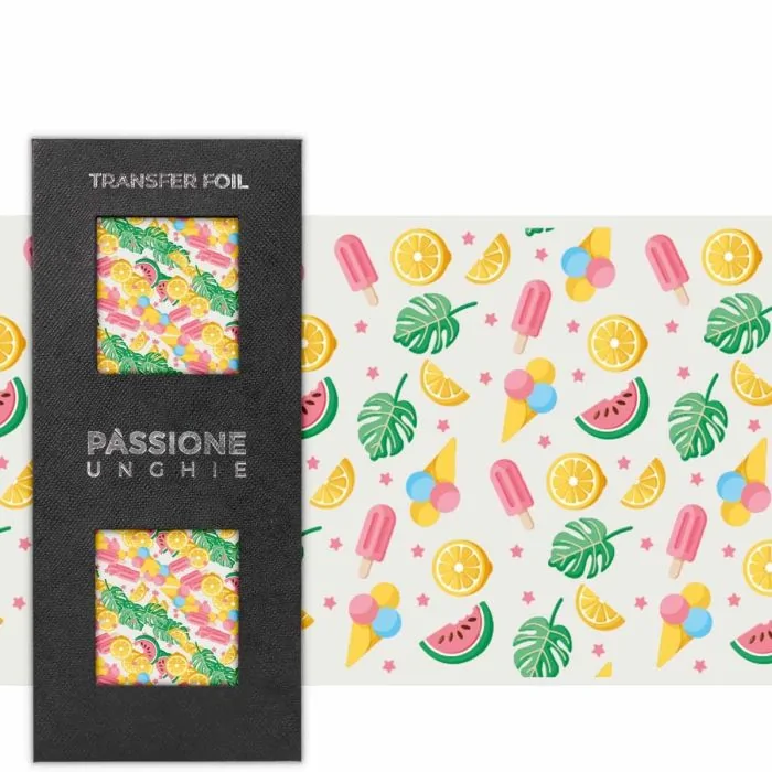 Summer Vibes - Transfer Foil - Nail Transfer Foil – ice creams and fruits