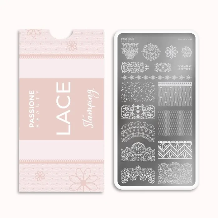 Lace – Stamping Plate - Stamping plate with lace patterns for nail decorations