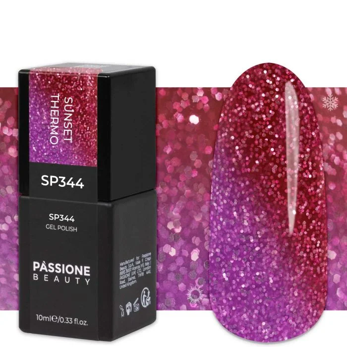 Gel Nail Polish GP344 Sunset Thermo  - Red-violet Thermo Gel Polish