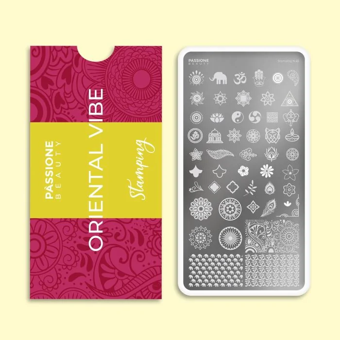 Oriental Vibe - Stamping Plate - Stamping plate with oriental nail decorations