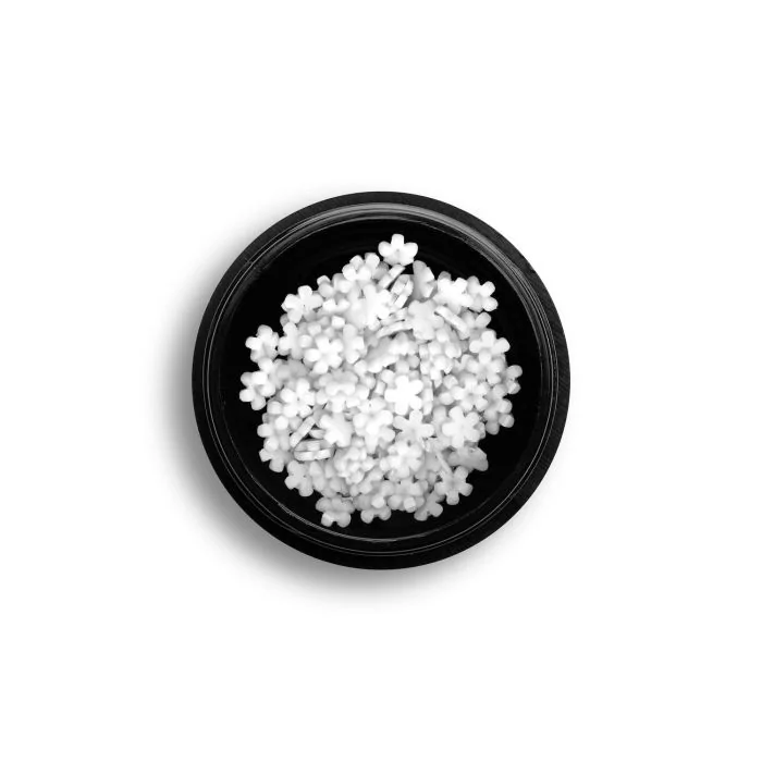 White Resin Flower - Fleurs en résine pour ongles, couleur blanche