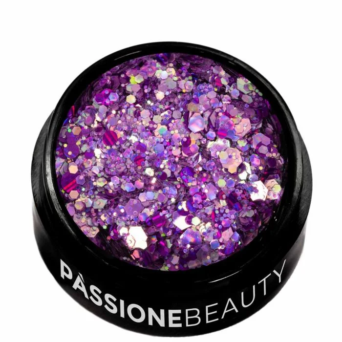 Jupiter Glitter Mix - Silver and Lilac Glitter Mix for nail art - detail 2