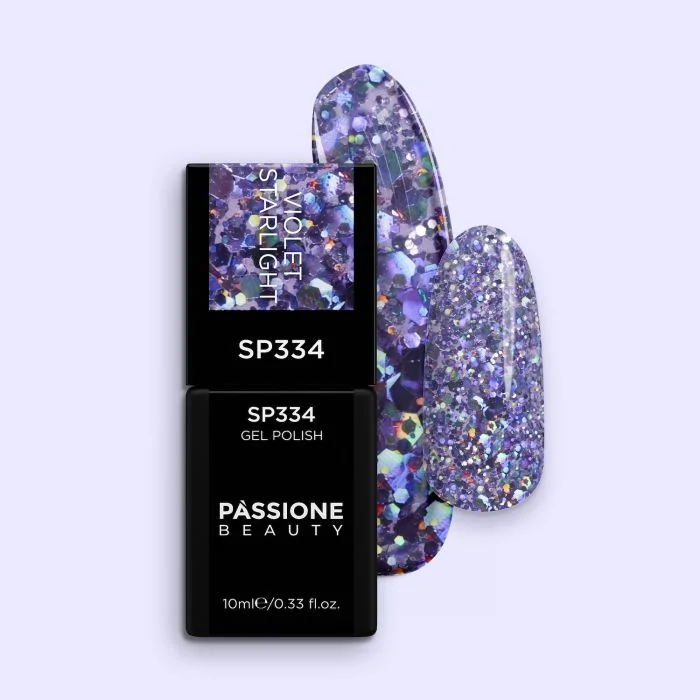 Semipermanente viola glitter SP334 Violet Starlight per unghie