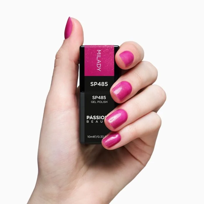 UV-Nagellack SP485 Milady - UV-Nagellack Magenta mit goldenen Micro-Glitzern - Detail 2