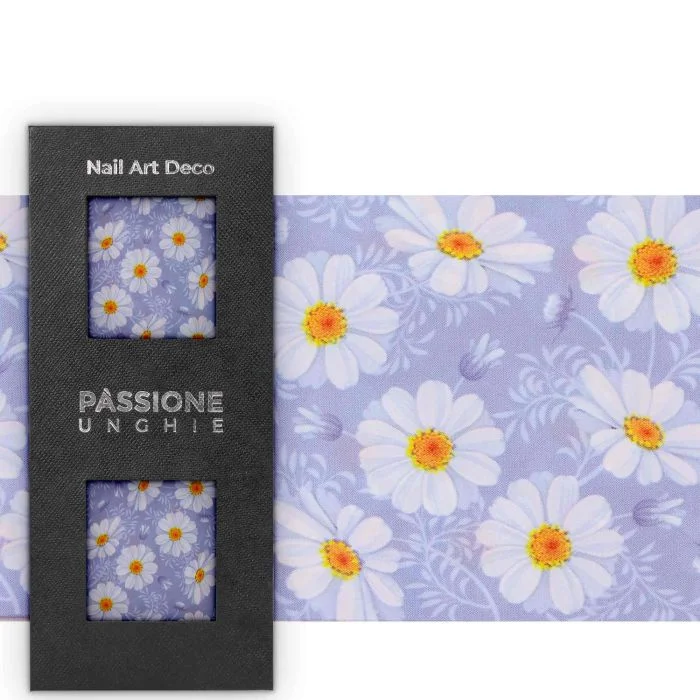 Relax Flowers - Transfer Foil - Nail Transfer Foil - white flowers