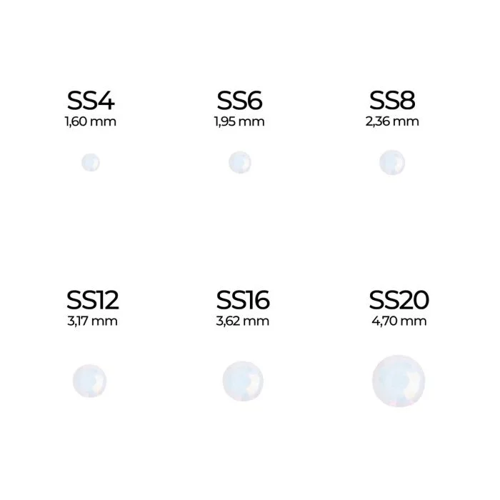 White Opal Strass SS16 - Strass blanco opalescente SS12 para decoración de uñas - detalle 2