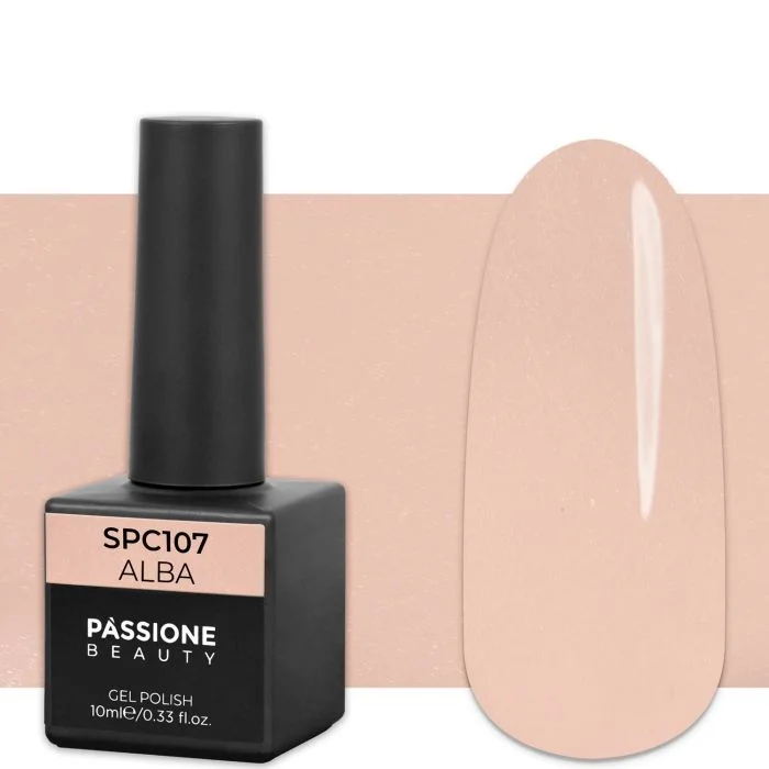 Gel Nail Polish GPC107 Alba  - GPC107 Alba gel polish, Beige with micro glitter