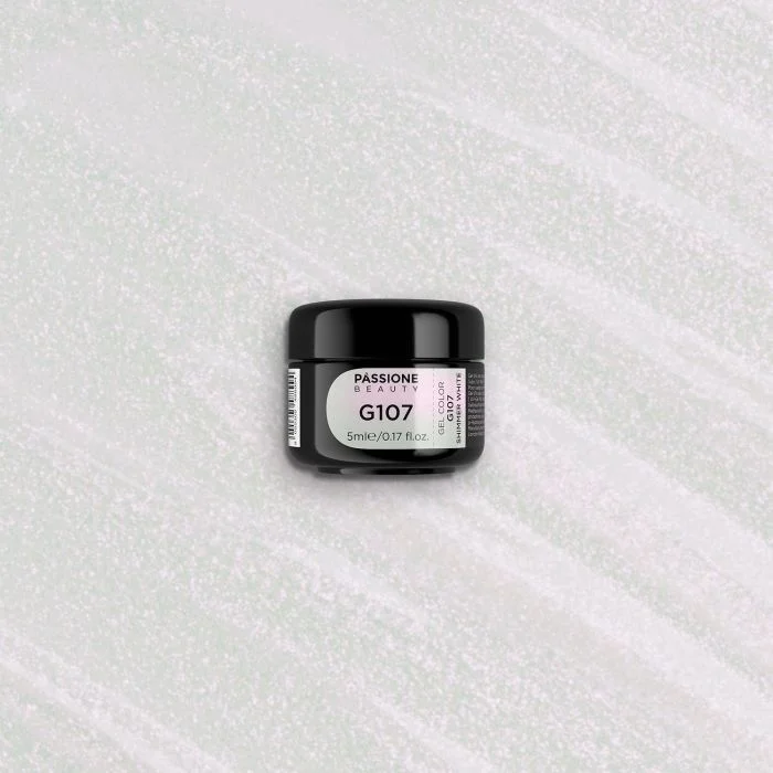 Gel Colorato G107 Shimmer White - Gel color bianco con micro-glitter effetto boreale - dettaglio 3