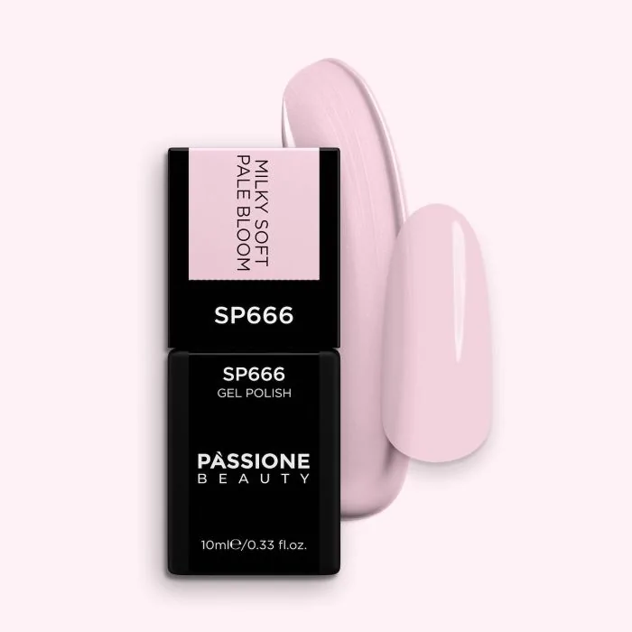 UV Nagellack SP666 Milky Soft Pale Bloom - UV-Nagellack in milchigem Rosa-Lila