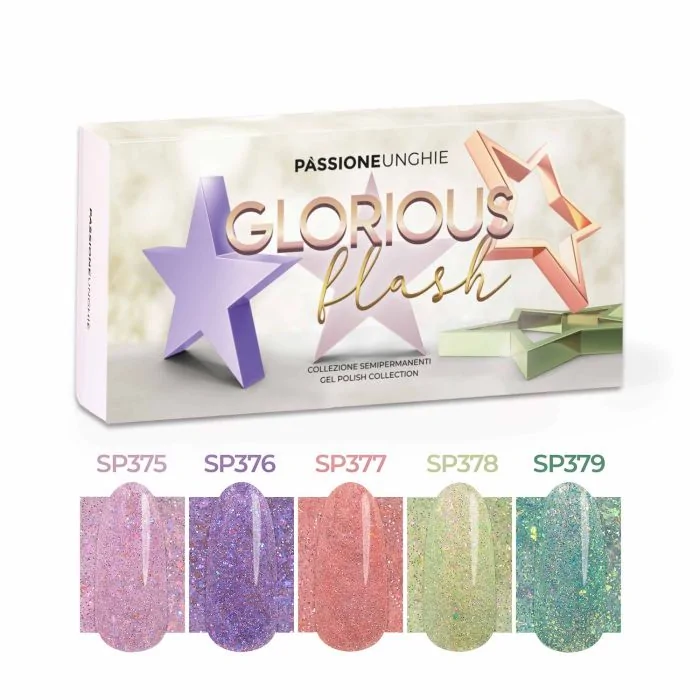 Glorious Flash Kit - Gel polish collection with reflective glitter and flakes