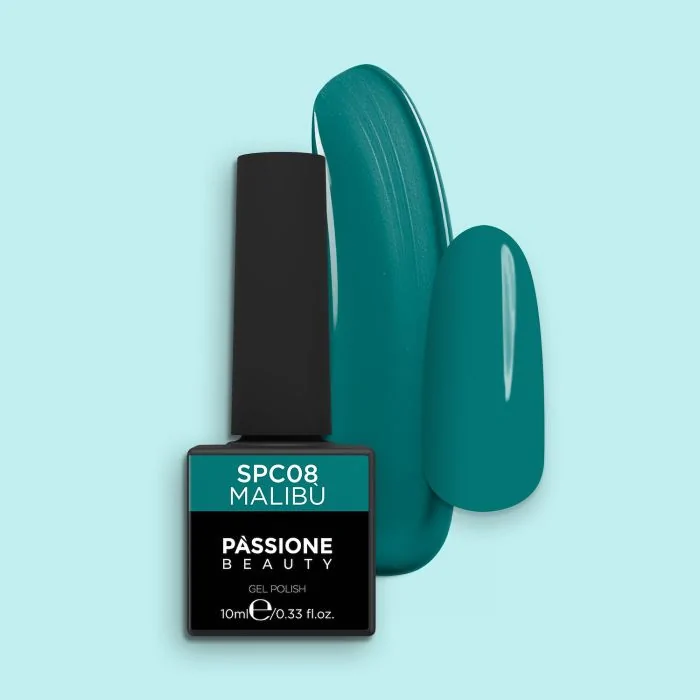 Esmalte Semipermanente EPC08 Malibú - Esmalte de esmalte semipermante EPC8 Malibú, verde aguamarina oscuro