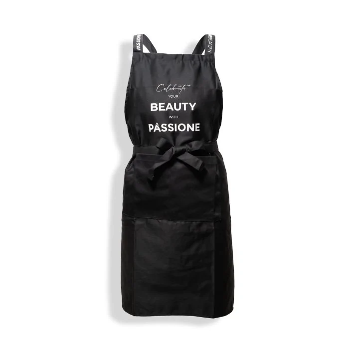 Tablier Noir "Do it with Passione" - Tablier à taille unique pour prothésiste ongulaire