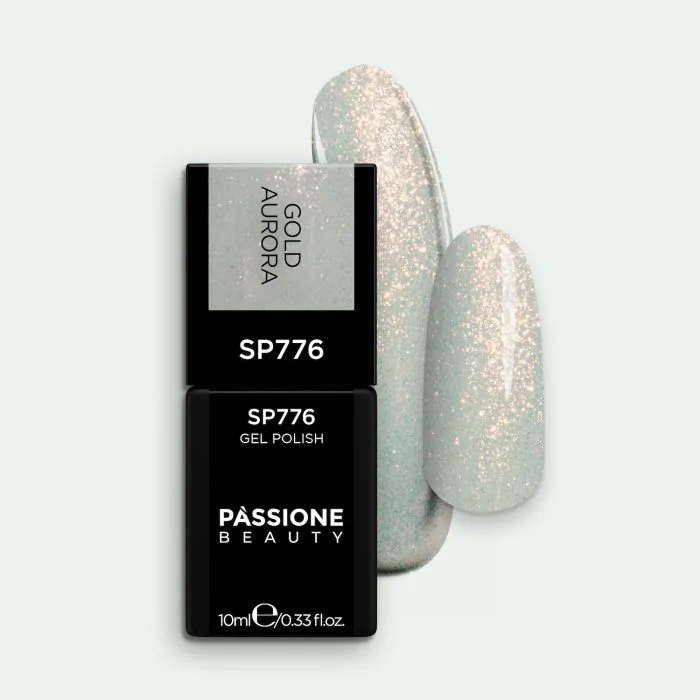 Vernis semi-permanent SP776 Gold Aurora - Vernis semi-permanent or avec micro-paillettes effet boréal