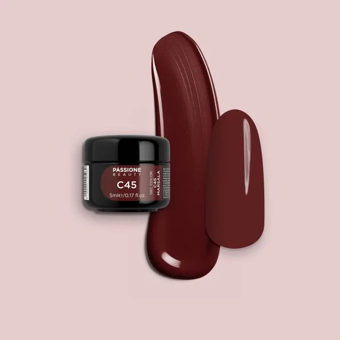 Gel Color C45 Marsala - Gel color rojo-marrón